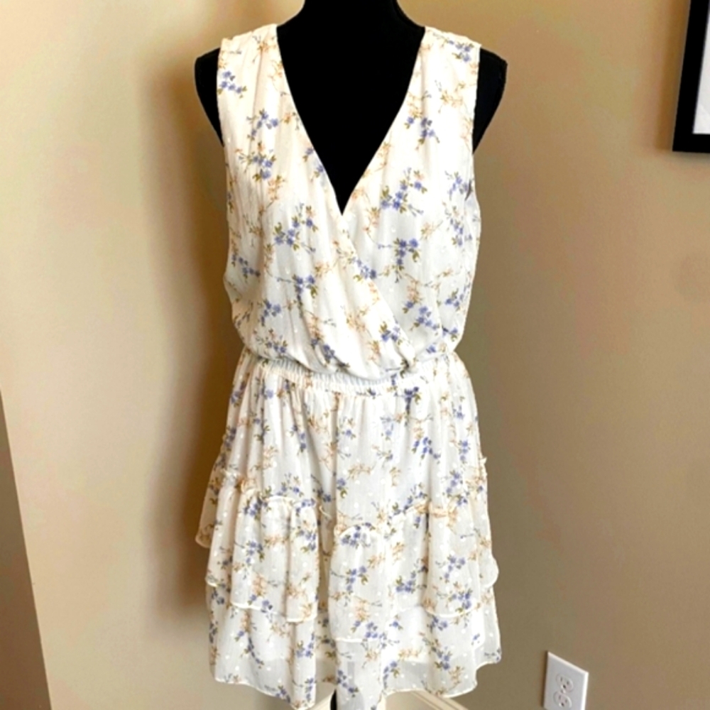Off White faux wrap floral dress, NEW